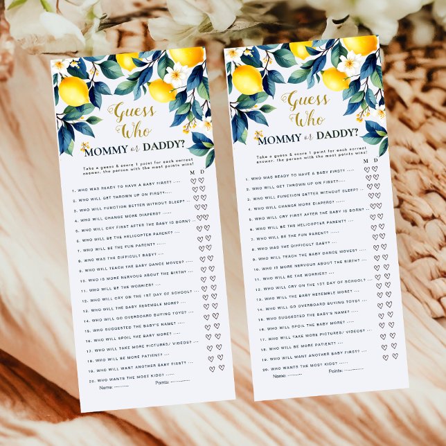 Ciao Baby Lemon Wreath Guess Who Mommy or Daddy  (Skapare uppladdad)