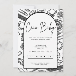 "Ciao Baby" Matlagning med en italiensk pastabebis Inbjudningar