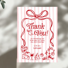Ciao Baby Red Whimsical Italy Lemons Baby Shower Tack Kort