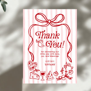 Ciao Baby Red Whimsical Italy Lemons Baby Shower Tack Kort
