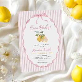 Ciao Baby Rosa Citron Babyfirande Inbjudningar