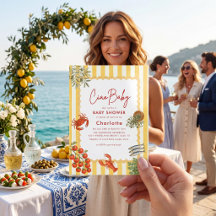 Ciao baby Seafood & Olive Baby Shower Inbjudan
