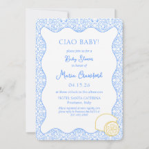 Ciao Baby Shower Italy Mediterranean Lemon Blue