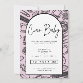 "Ciao Baby" som kokar upp en baby-italiensk pasta Inbjudningar