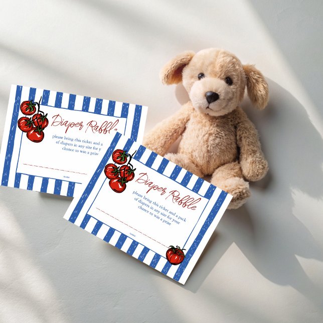 Ciao baby tomato Italian baby shower diaper raffle Tilläggskort (Ciao baby cherry tomato Italian  farmers market baby shower diaper raffle Enclosure Cards)