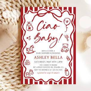 Ciao Baby Whimsical Italy Baby Shower Inbjudningar