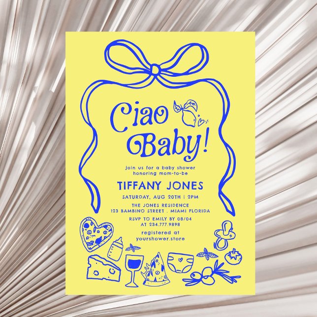 Ciao Baby Whimsical Italy Lemons Baby Shower Inbjudningar (Skapare uppladdad)