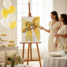 Ciao Bambina Guld Båge Baby Shower Välkomstskylt