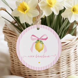 Ciao Bambina Pink Lemon Favor Tags Gåvor Etiketter