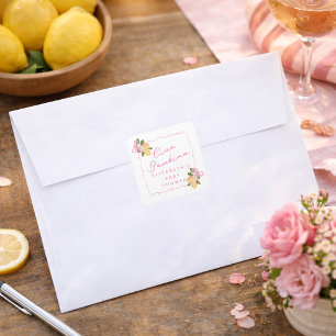 Ciao Bambina Rosa Band Gul Citron Barnkalas Fyrkantigt Klistermärke