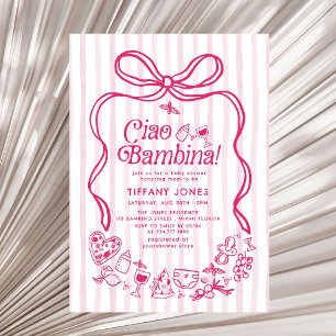 Ciao Bambina Rosa Italy Lemons Baby Shower Inbjudningar