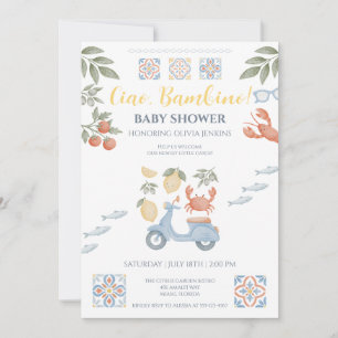 Ciao Bambino Amalfi Coast Baby Shower Inbjudan