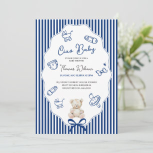 Ciao bambino baby blue shower inbjudan