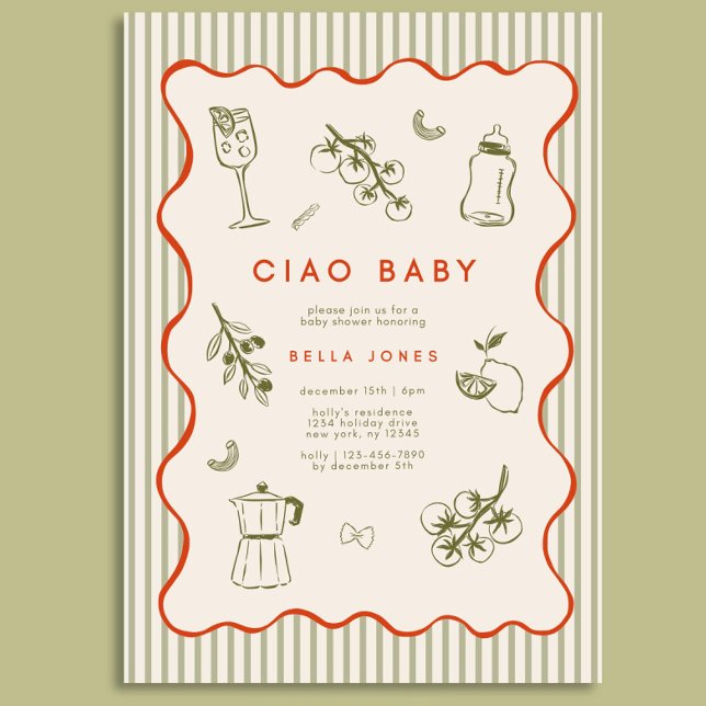 Ciao Bambino Baby Shower Inbjudan Mall (Skapare uppladdad)