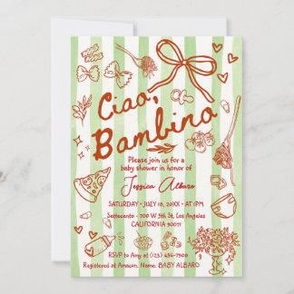 Ciao Bambino Baby Shower Invitation Inbjudningar