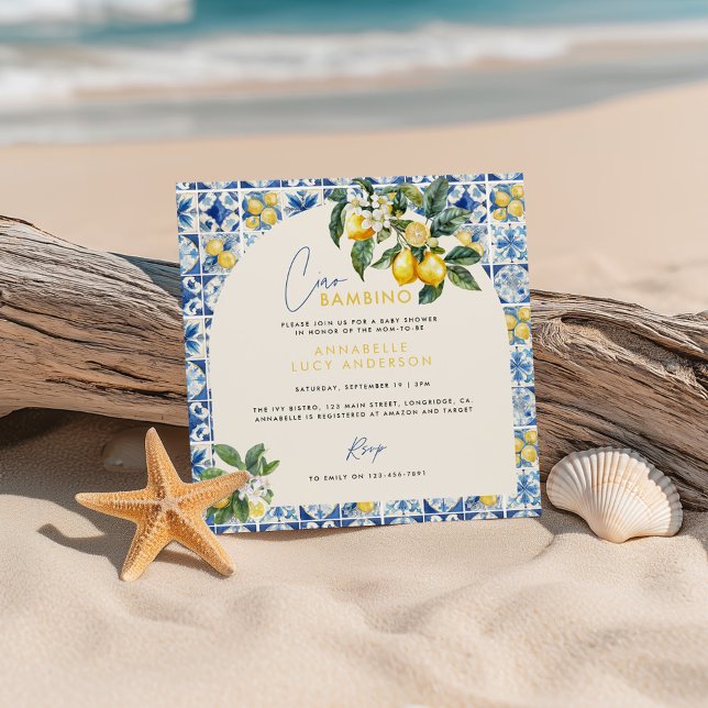 Ciao Bambino greek lemon babydusch Inbjudningar (Skapare uppladdad)