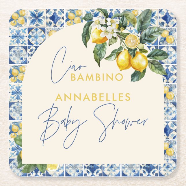 Ciao Bambino greek lemon babydusch Underlägg Papper Kvadrat (Framsidan)