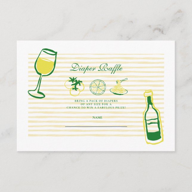 Ciao Bambino Gulrandig Baby Shower Tilläggskort (Framsida)