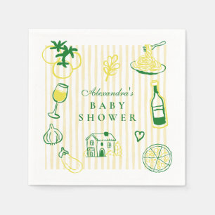 Ciao Bambino Gult Rand Baby Shower Pappersservett