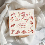 Ciao Bambino Italian Illustrated Baby Shower Pappersservett<br><div class="desc">Ciao Bambino Italian Illustrated Baby Shower Napkins</div>