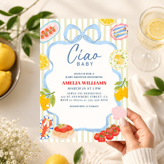 Ciao Bambino Italian Market Baby shower-inbjudan Inbjudningar