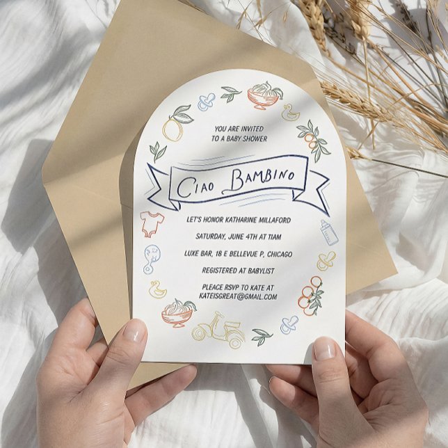 Ciao Bambino Italiensk Baby Shower Inbjudan (Skapare uppladdad)