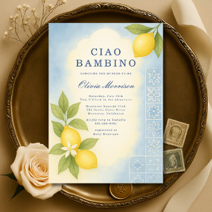Ciao Bambino Italiensk Baby Shower Inbjudningar
