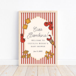 Ciao Bambino Italiensk Pastabarnvaktsskylt Poster