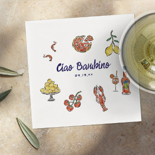 Ciao Bambino Italienska Medelhavet Baby Shower Pappersservett