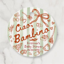 Ciao Bambino Olivgröna/Röda Förmånsetiketter