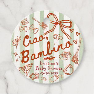 Ciao Bambino Olivgröna/Röda Förmånsetiketter Gåvor Etiketter