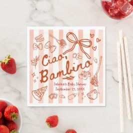 Ciao Bambino Red Color Paper Napkin Pappersservett