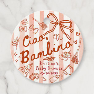 Ciao Bambino Röda/Röda Förmånsetiketter Gåvor Etiketter