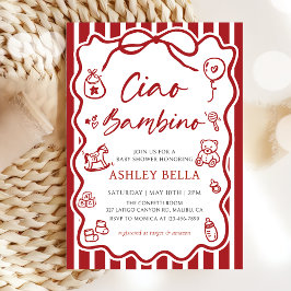 Ciao Bambino Whimsical Italy Baby Shower Inbjudningar