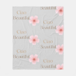 Ciao Beautiful Pink Hibiscus, Romantic Floral Gift Fleecefilt