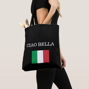 CIAO BELLA Black Italien Flagga Tygkasse