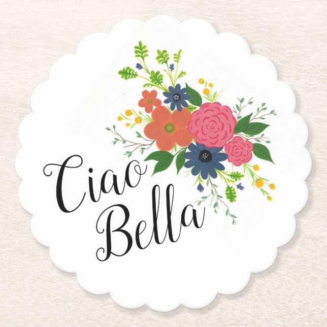 Ciao Bella blommigt underlägg Papper (Framsida)