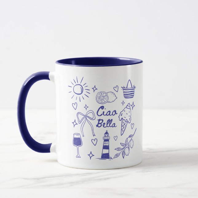 Ciao Bella Blue Coquette Bow Italian Summer Mugg (Vänster)