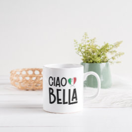 Ciao Bella - Cute Italy Flagga Heart Kaffemugg