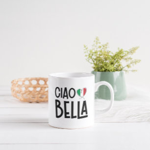 Ciao Bella - Cute Italy Flagga Heart Kaffemugg