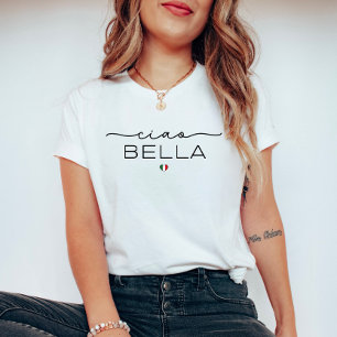 Ciao Bella - Handskriftlig typsnitt och italienskt T Shirt