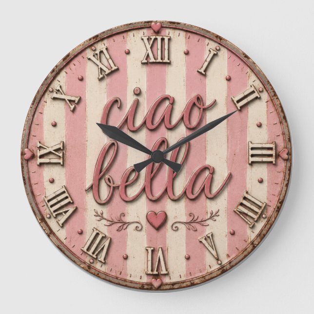 Ciao Bella Italian Kitchen Rustic Farmhouse Stor Klocka (Framsida)
