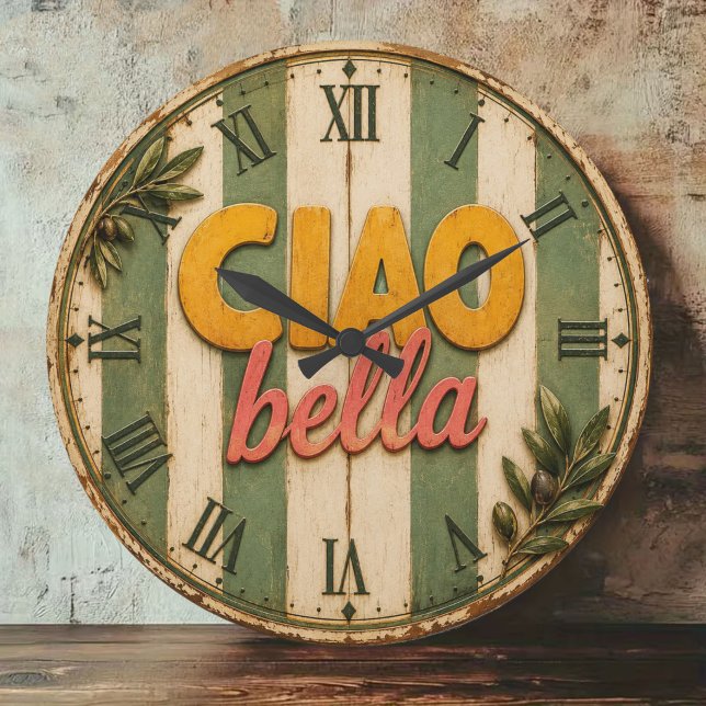 Ciao Bella Italian Rustic Kitchen Stor Klocka (Skapare uppladdad)