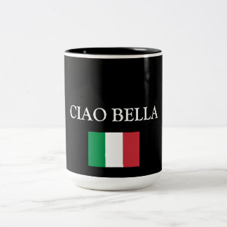 CIAO BELLA ITALIEN FLAGGA Två-Tonad MUGG