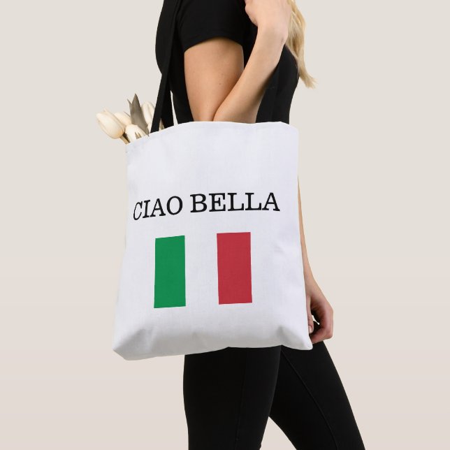 CIAO BELLA Italien Flagga Tygkasse (Närbild)