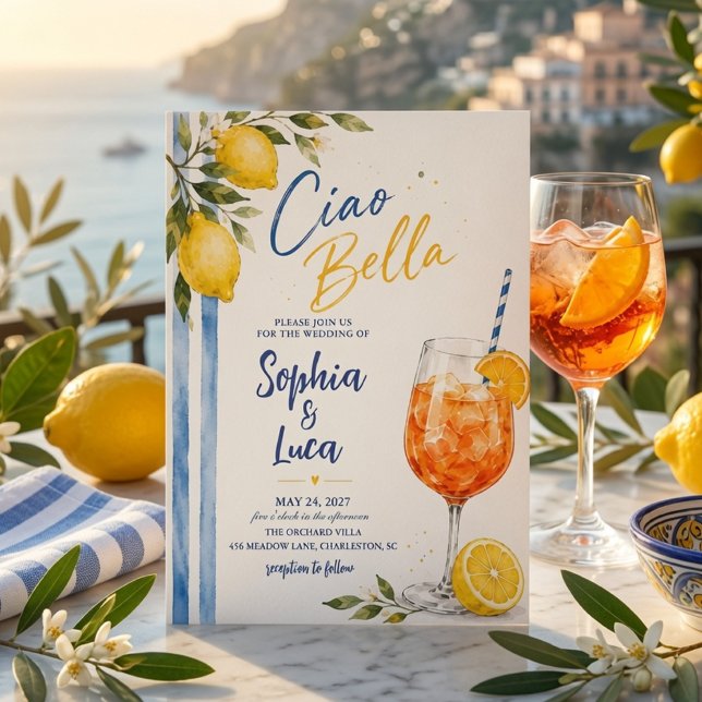 Ciao Bella Italiensk Citron Bröllop Inbjudningar (Skapare uppladdad)