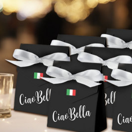 Ciao Bella Italiensk Elegant Skrift Svart Presentaskar
