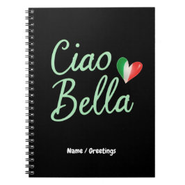 Ciao Bella Italienska Flagga Roligt & Magic Design Anteckningsbok