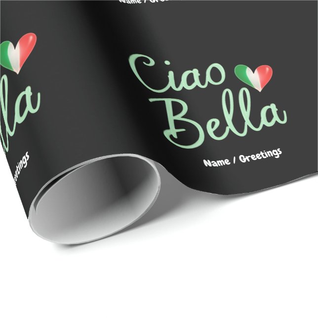 Ciao Bella Italienska Flagga Roligt & Magic Design Presentpapper (Rullad Hörn)