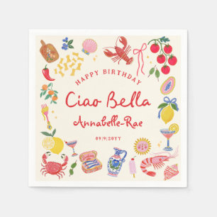 Ciao Bella Italienska födelsedag Anpassat namn pap Pappersservett